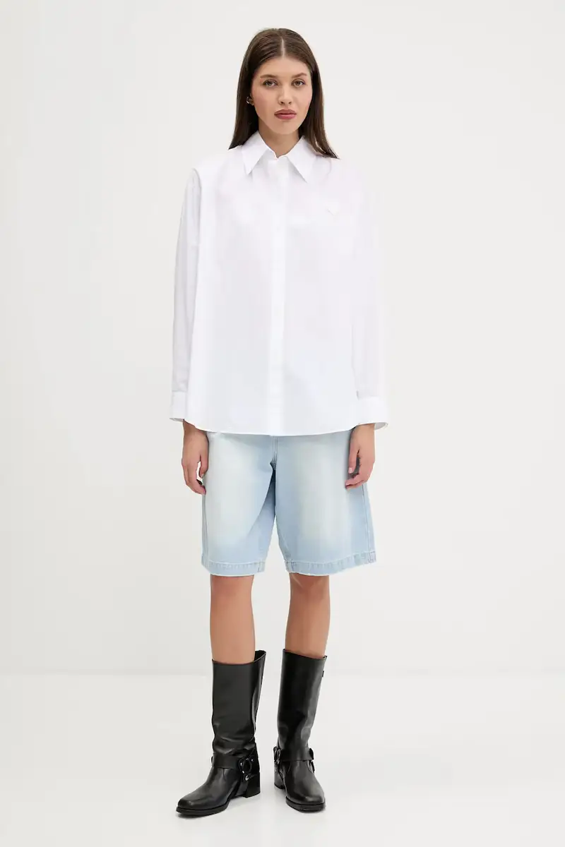 camicia in cotone donna colore bianco 50542985 miniatura 2