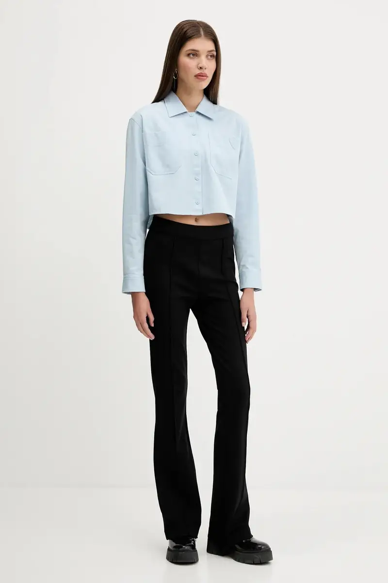 camicia in cotone donna colore blu 50542967 miniatura 2