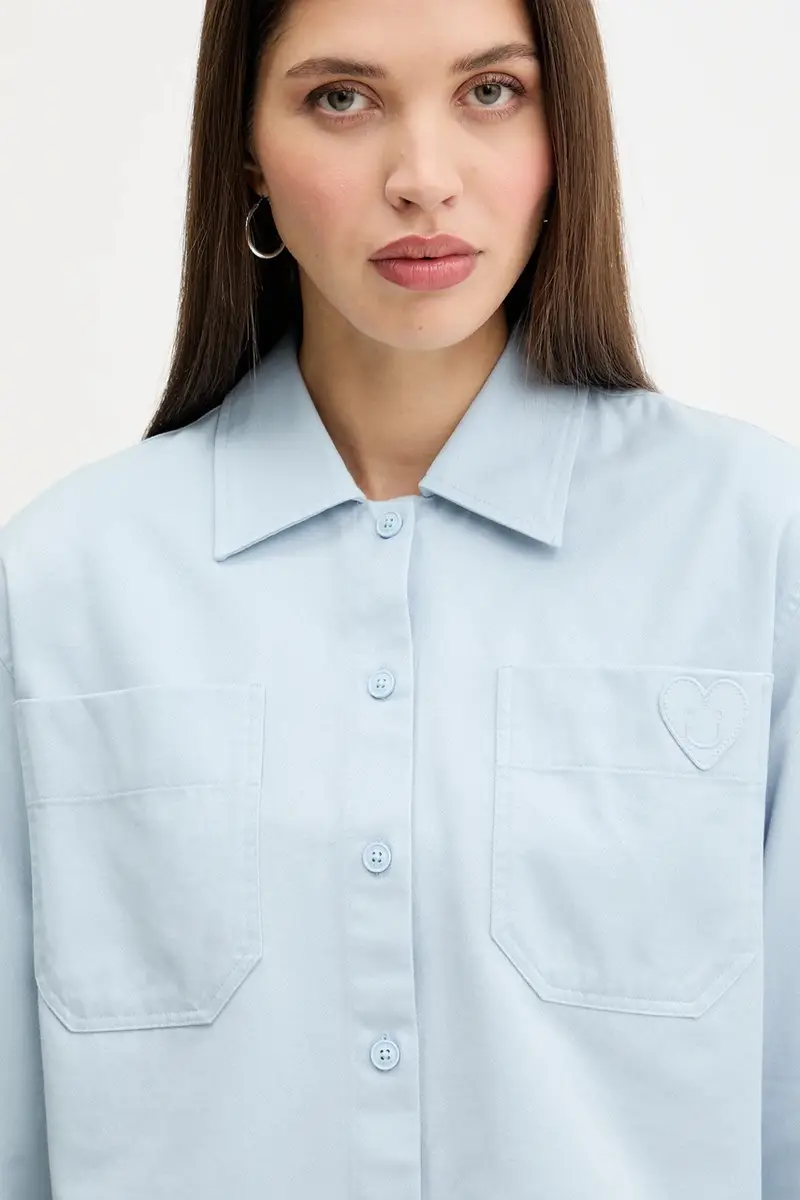 camicia in cotone donna colore blu 50542967 miniatura 4