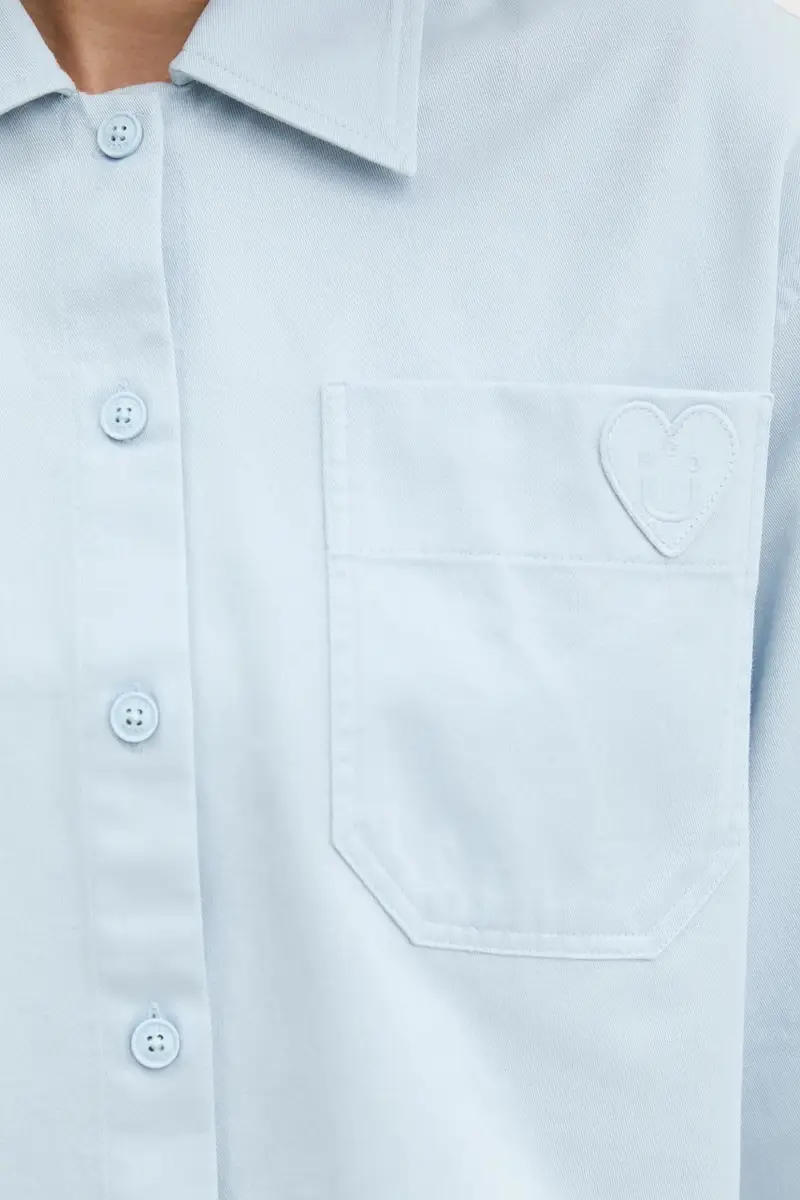 camicia in cotone donna colore blu 50542967 miniatura 5