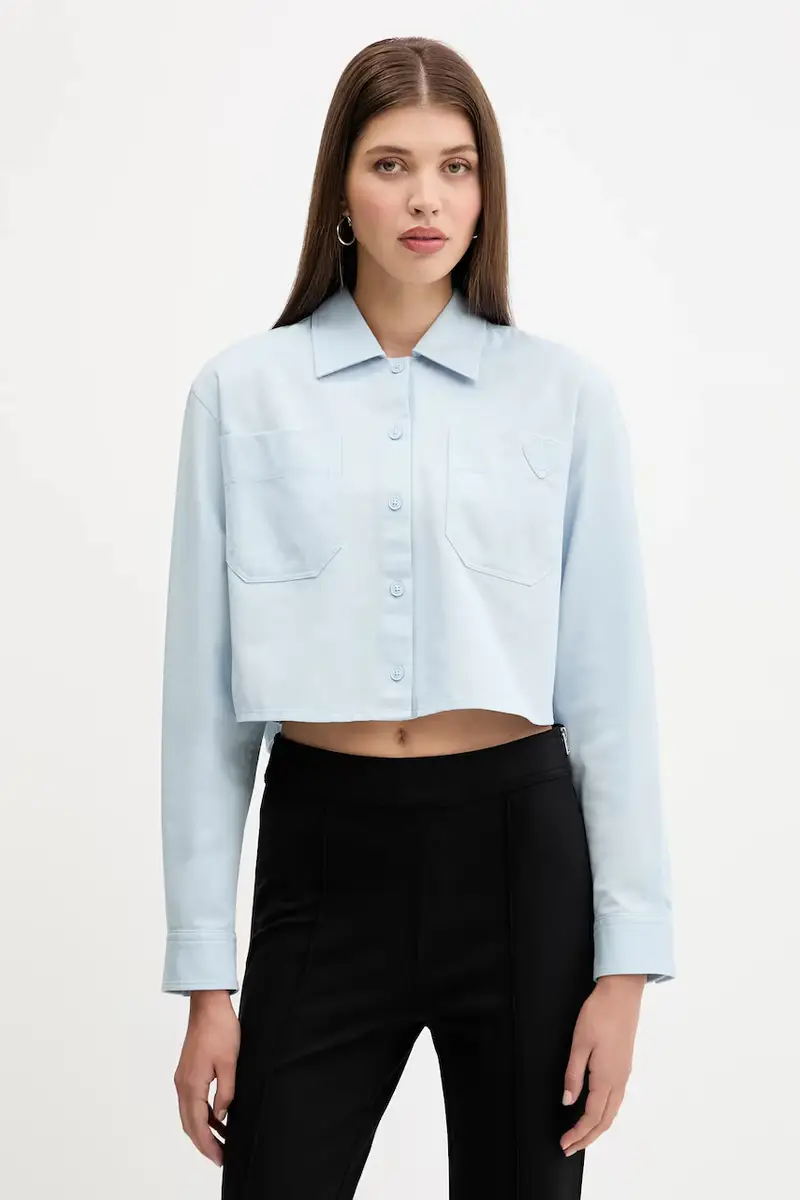 camicia in cotone donna colore blu 50542967