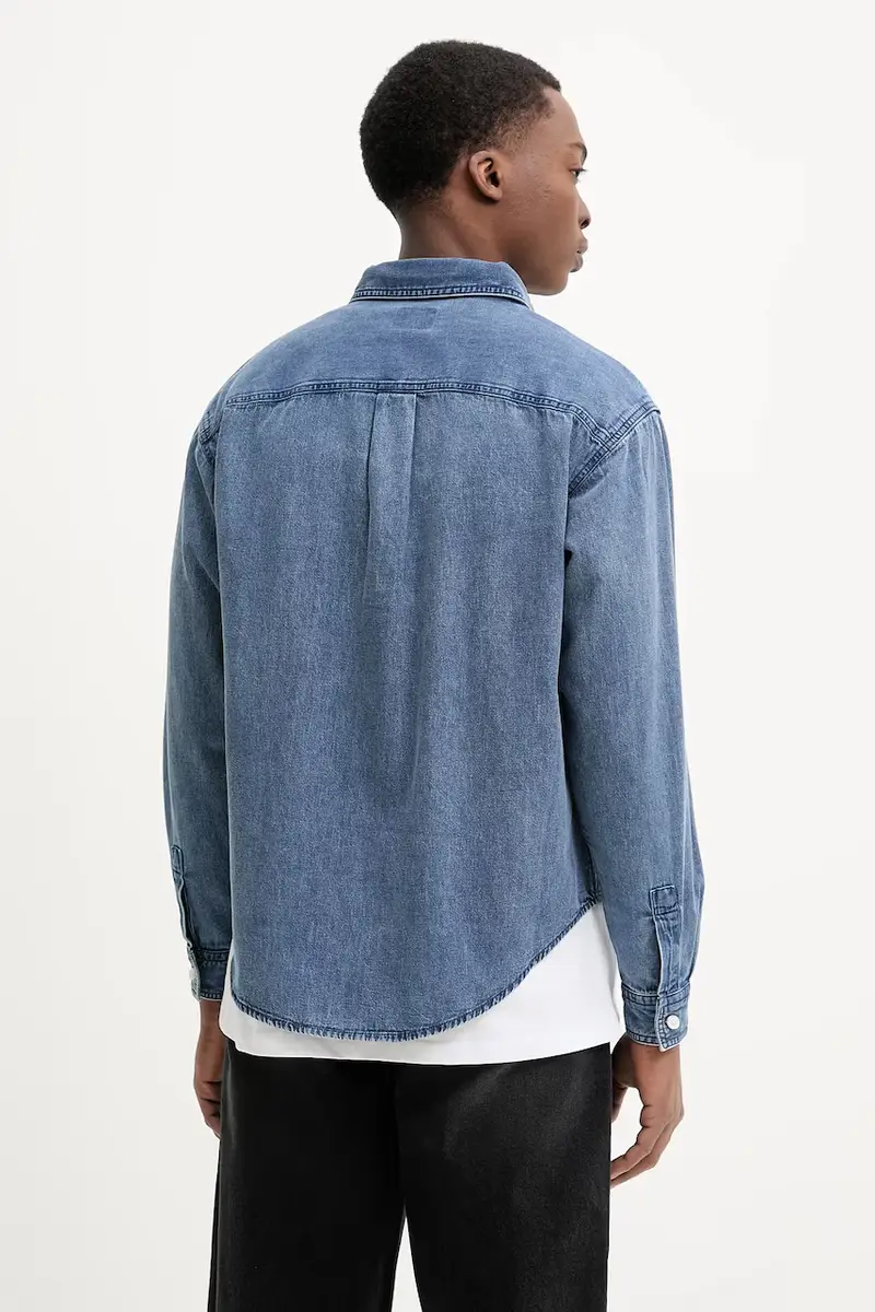 camicia in cotone uomo colore blu 50534162 miniatura 3