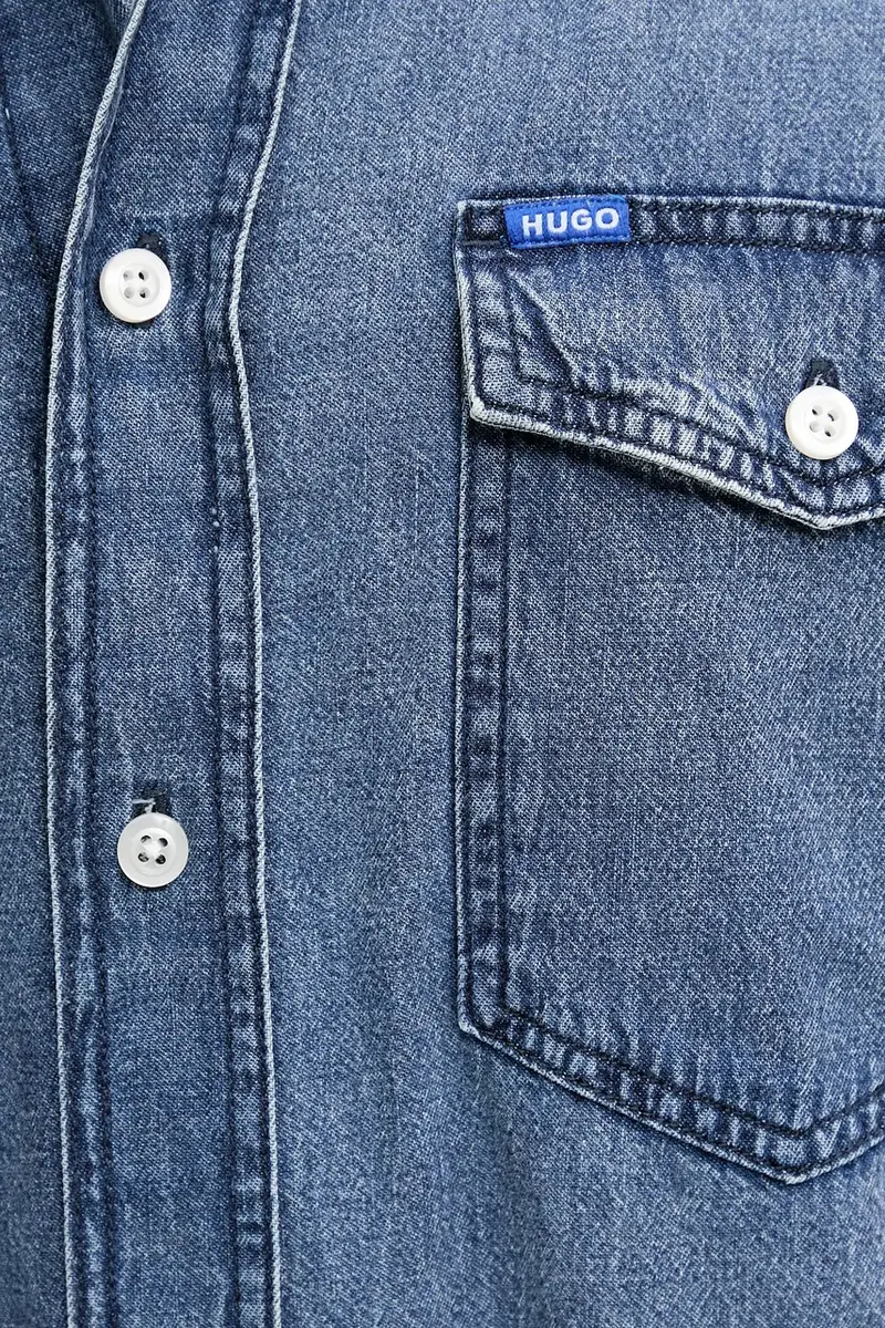 camicia in cotone uomo colore blu 50534162 miniatura 5