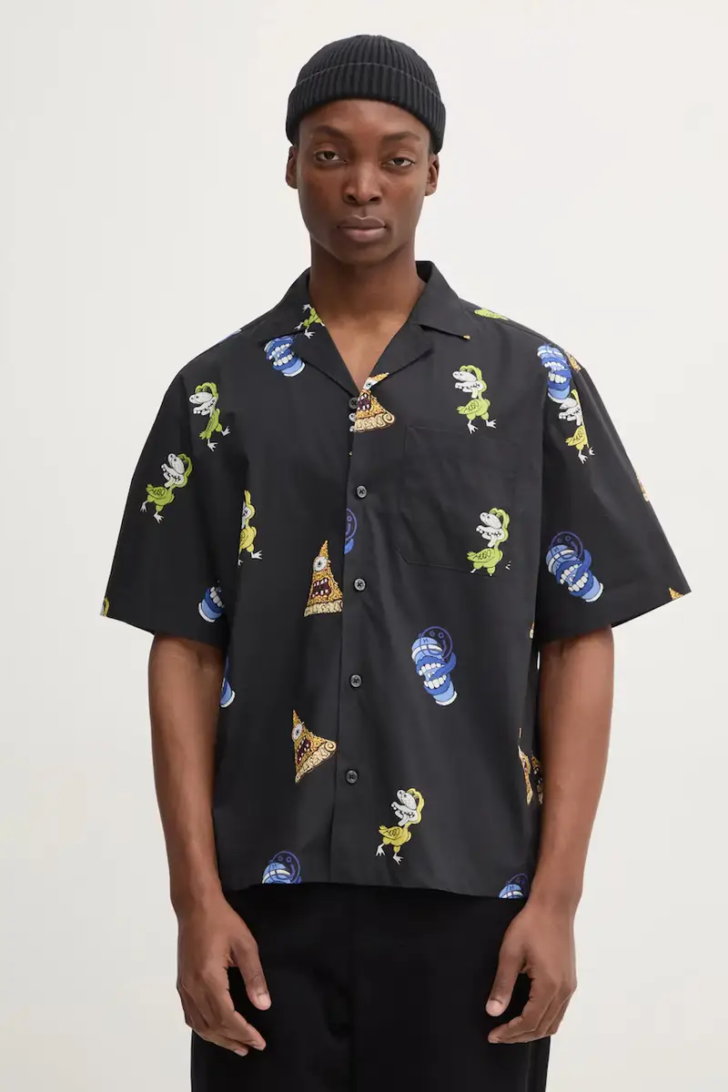 camicia in cotone uomo colore nero 50534201