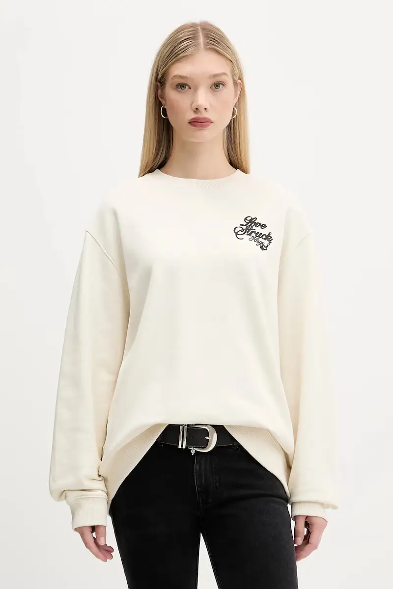 felpa in cotone donna colore beige 50550142