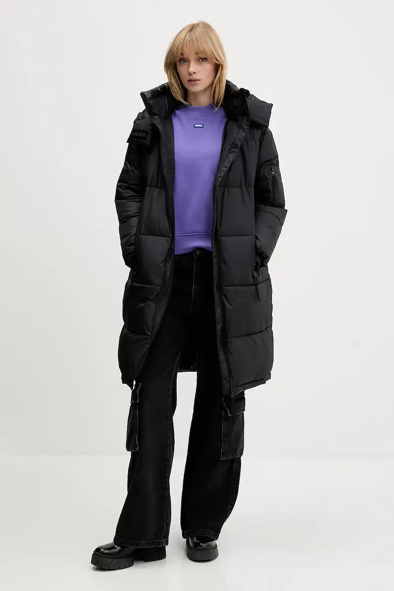 felpa in cotone donna colore bianco con applicazione 50534344 Violetto miniatura 2