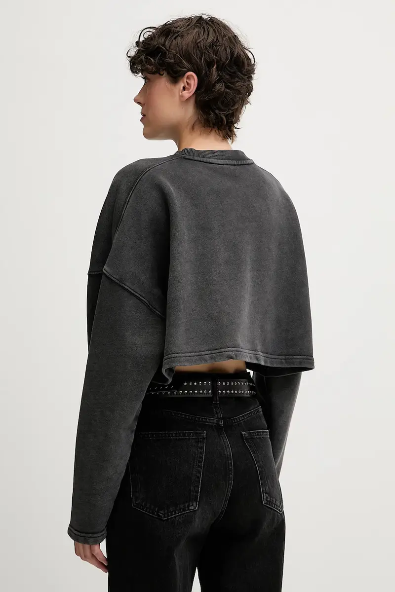 felpa in cotone donna colore grigio 50545035 miniatura 2