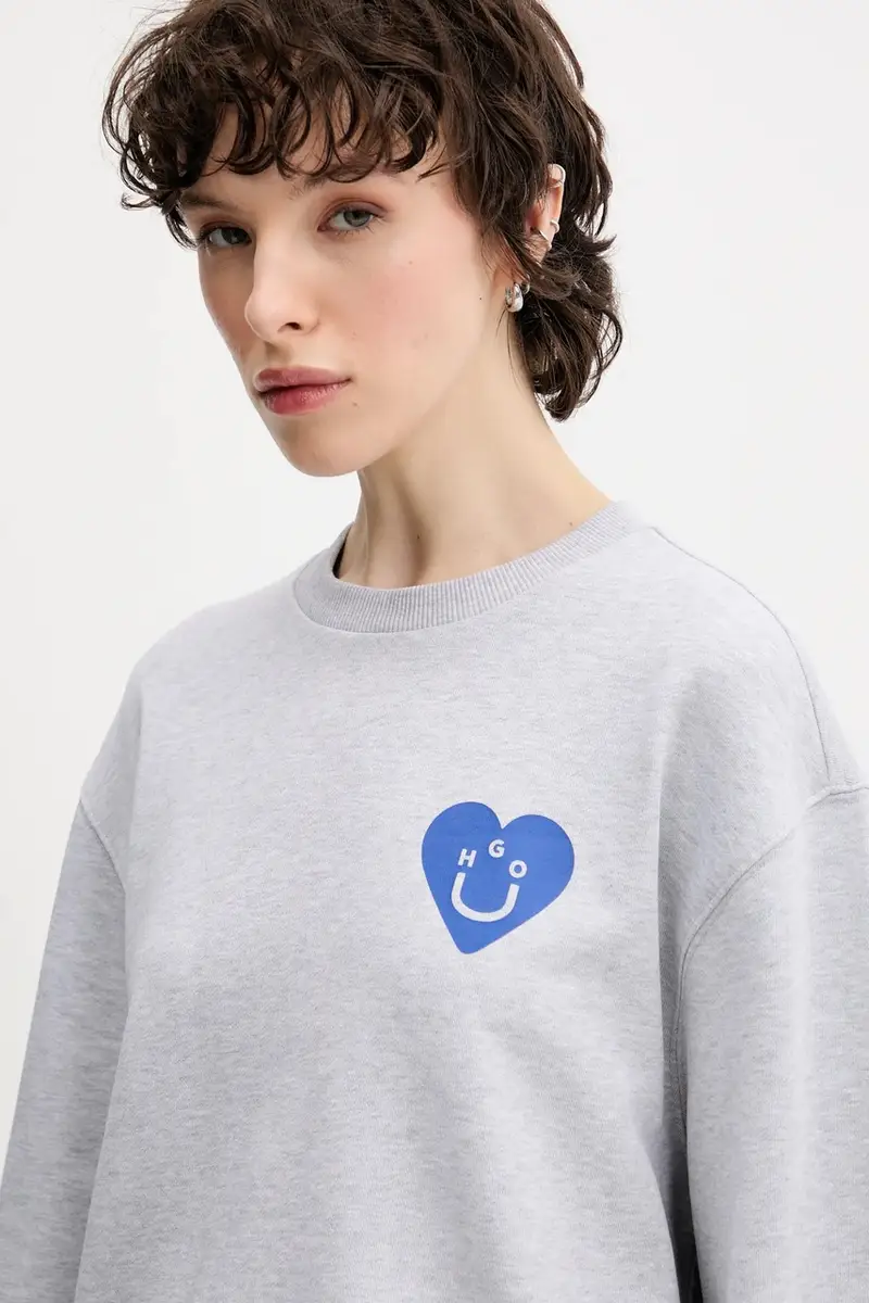 felpa in cotone donna colore grigio 50545052 miniatura 4