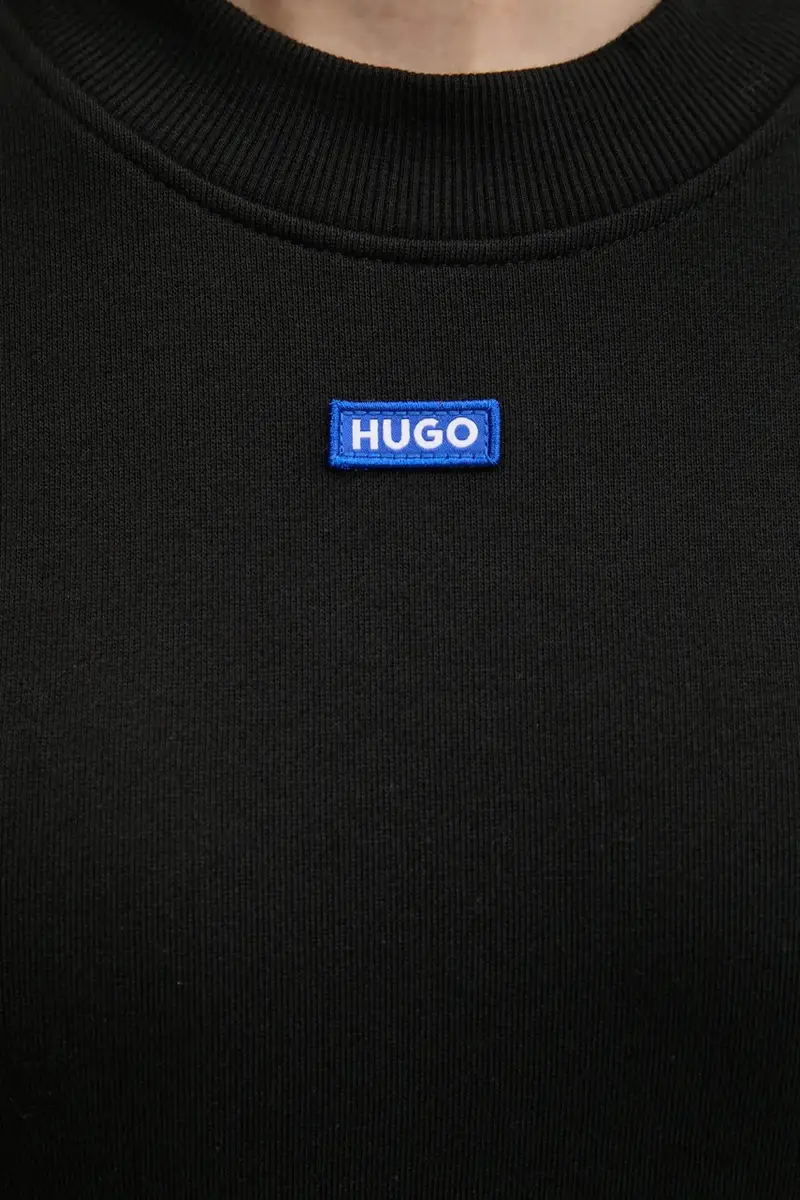 felpa in cotone donna colore nero con applicazione 50534344 miniatura 5