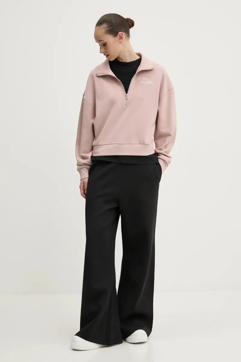 felpa in cotone donna colore rosa 50531192 miniatura 2