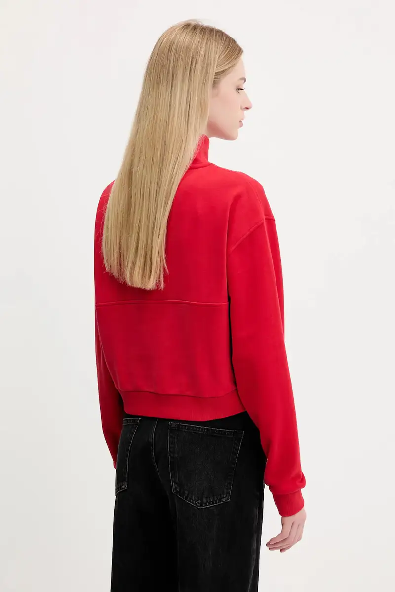 felpa in cotone donna colore rosso 50542972 miniatura 3