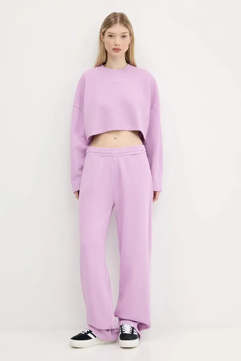 felpa in cotone donna colore violetto 50545035 miniatura 2