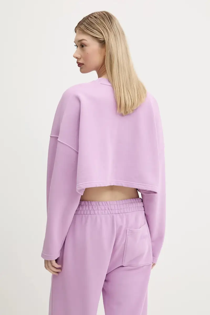 felpa in cotone donna colore violetto 50545035 miniatura 3