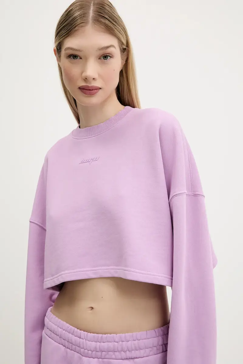 felpa in cotone donna colore violetto 50545035 miniatura 4