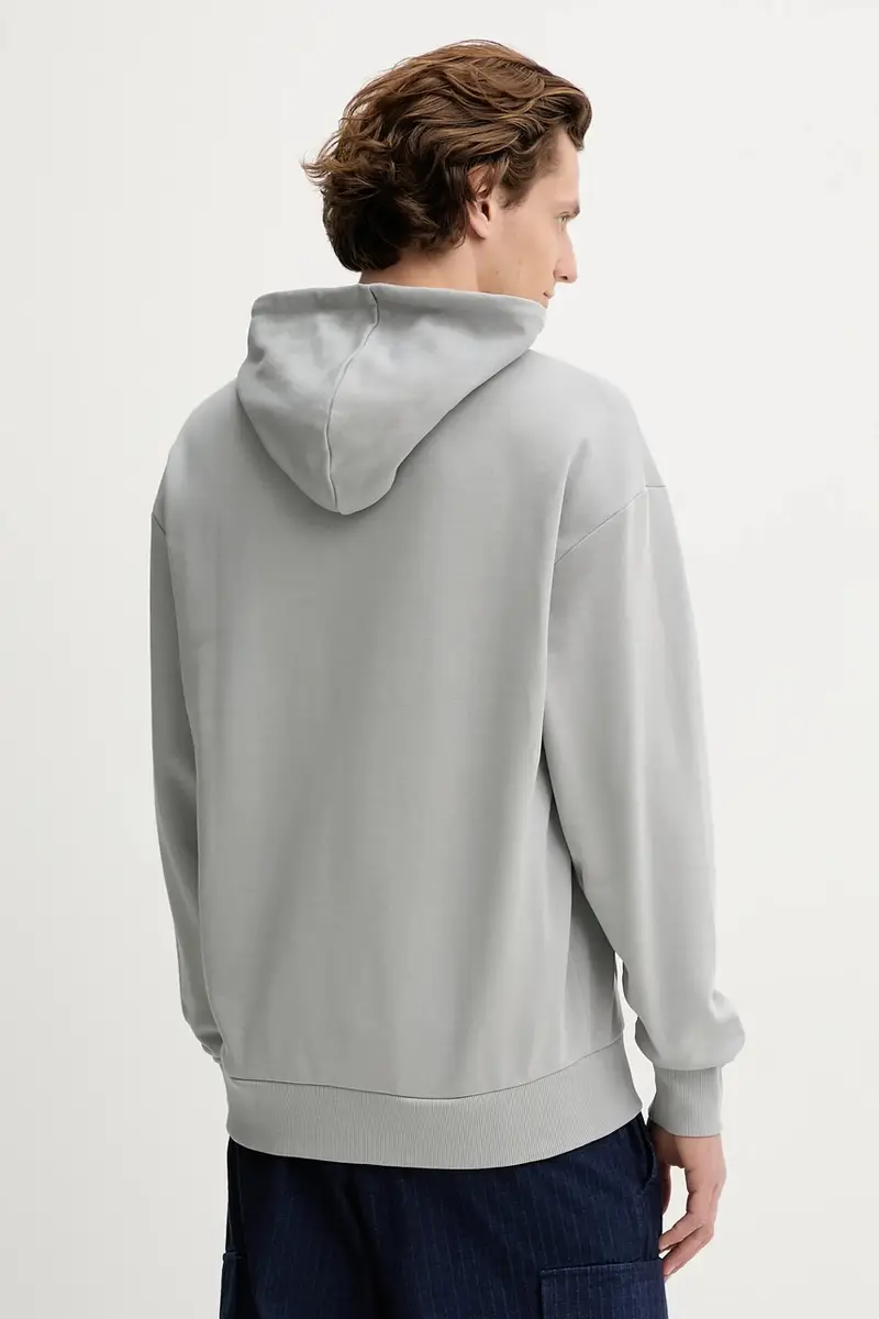 felpa in cotone uomo colore beige con cappuccio 50522374 Grigio miniatura 3