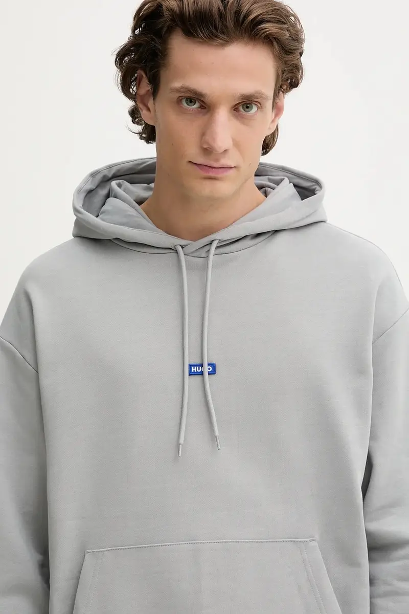 felpa in cotone uomo colore beige con cappuccio 50522374 Grigio miniatura 4