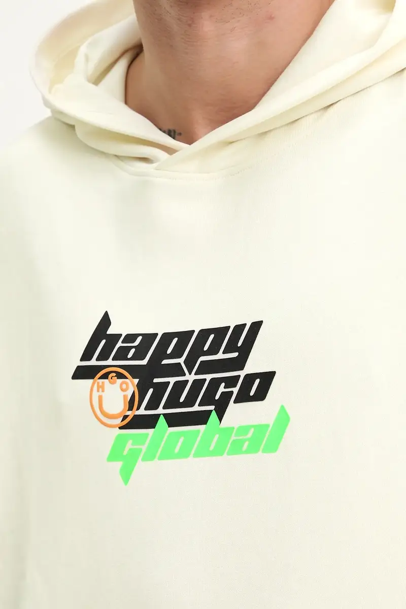 felpa in cotone uomo colore beige con cappuccio 50536113 miniatura 5