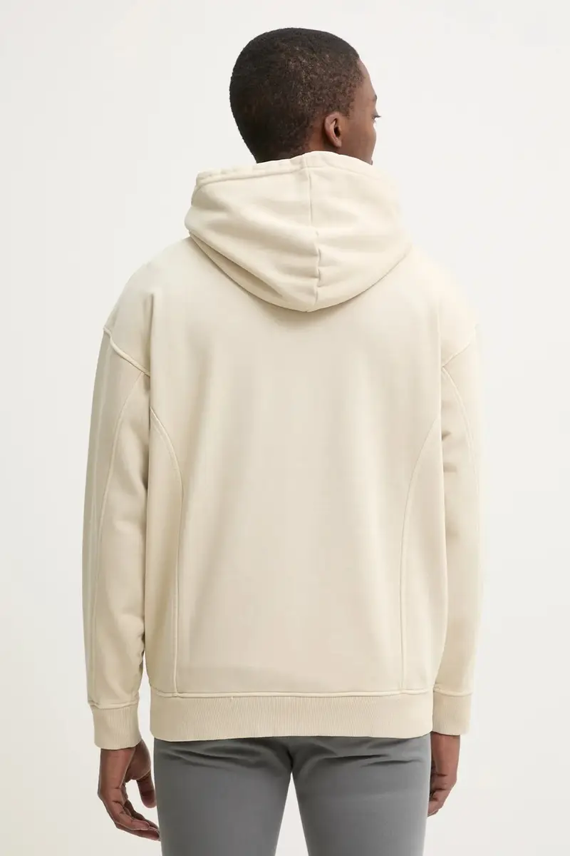 felpa in cotone uomo colore beige con cappuccio 50538681 miniatura 3