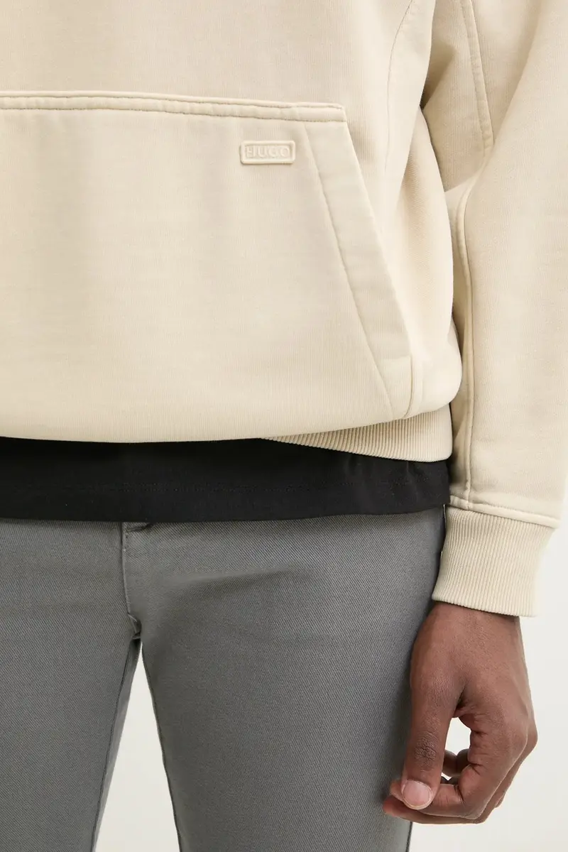 felpa in cotone uomo colore beige con cappuccio 50538681 miniatura 5