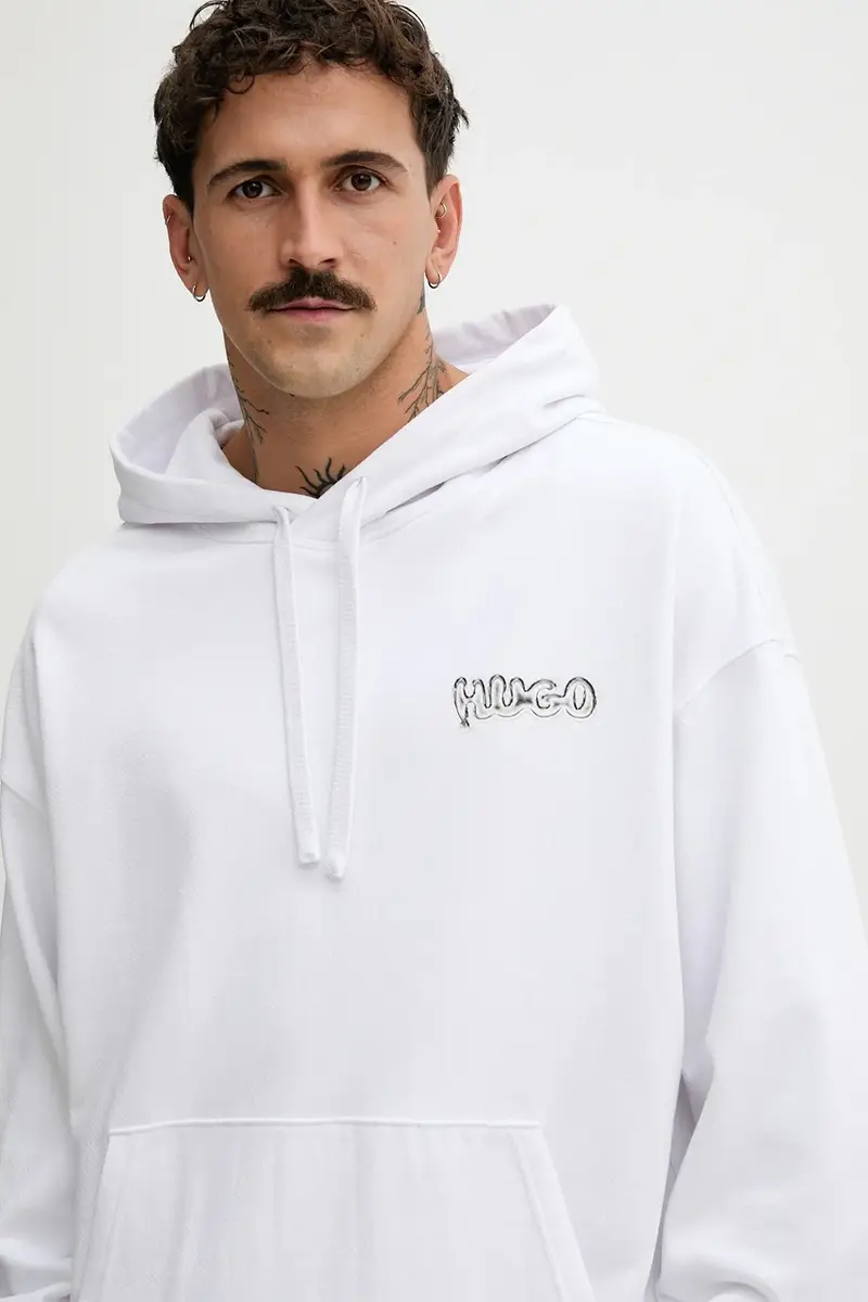 felpa in cotone uomo colore bianco con cappuccio 50549212 miniatura 4