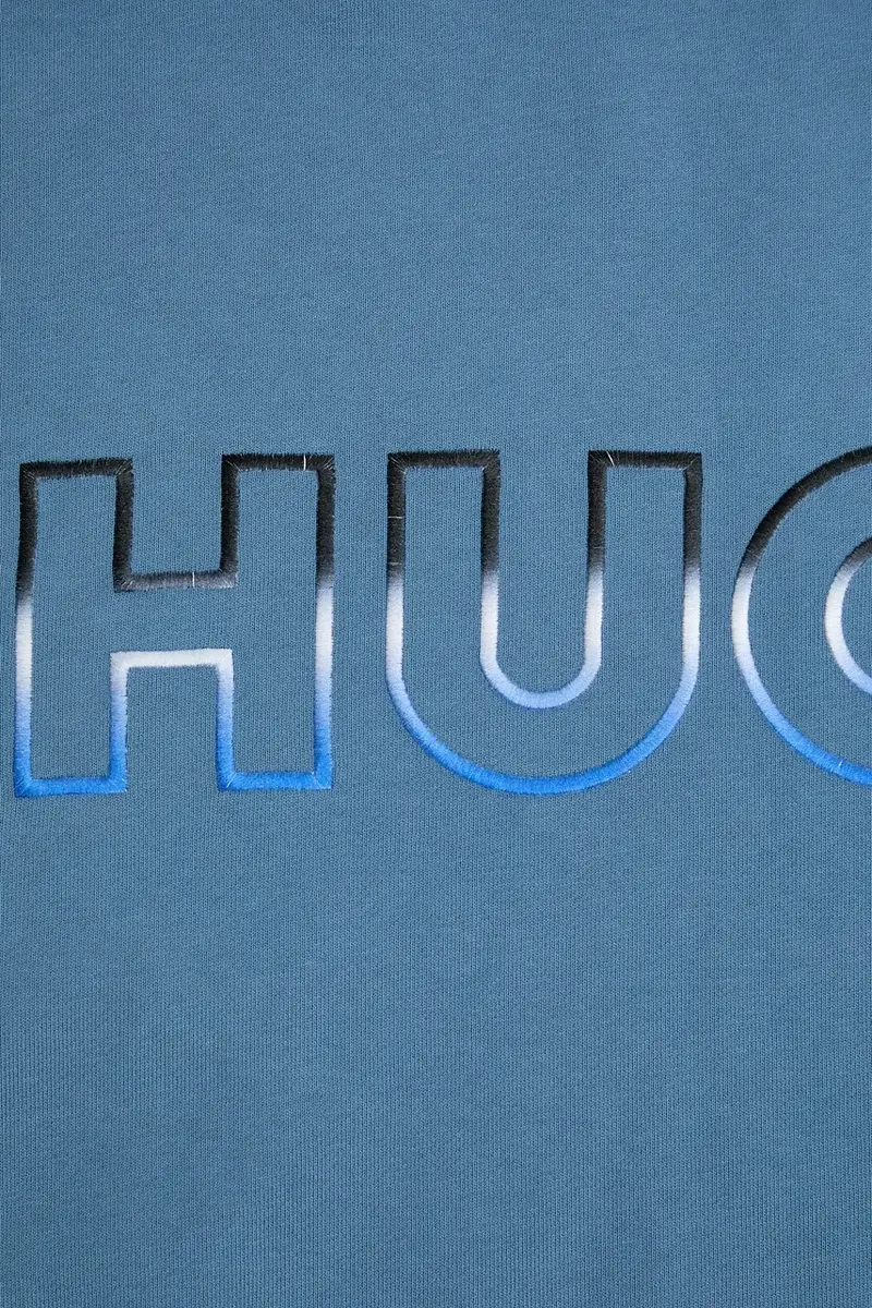 felpa in cotone uomo colore blu con applicazione 50549148 miniatura 5