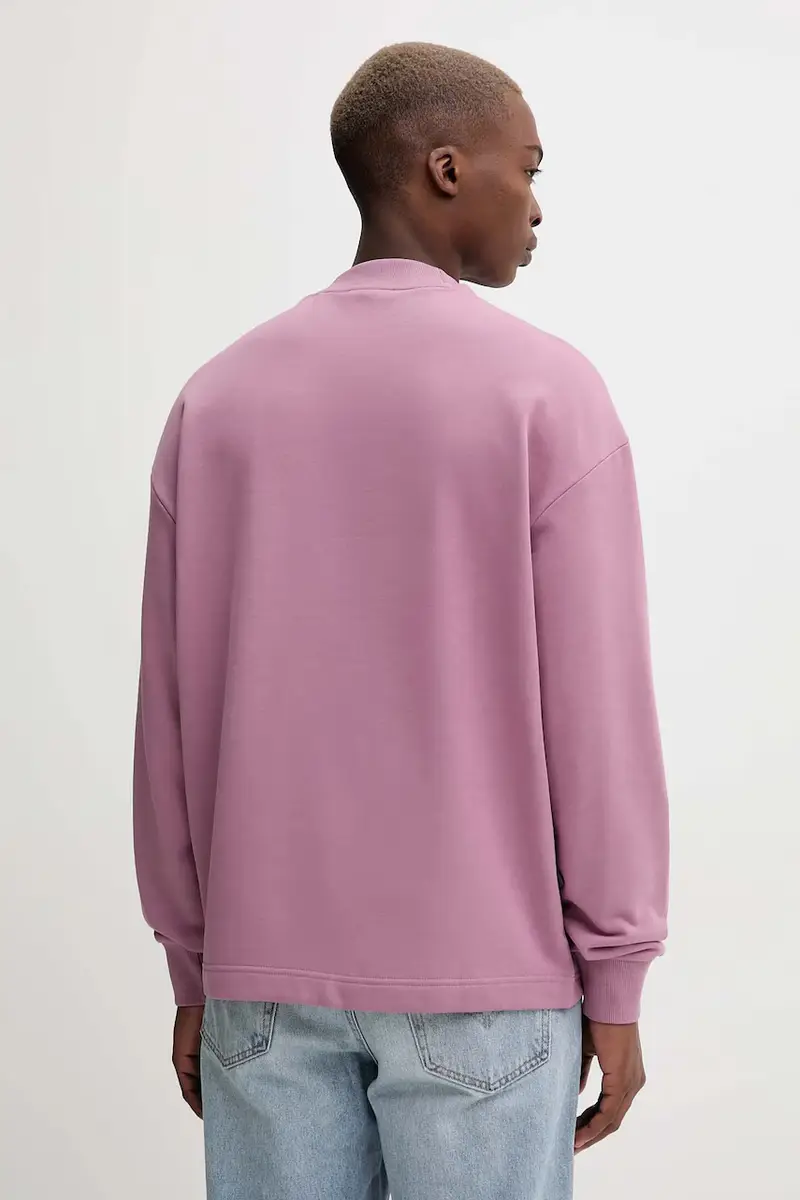 felpa in cotone uomo colore blu Rosa miniatura 3