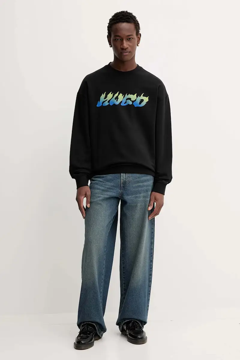 felpa in cotone uomo colore nero 50549153 miniatura 2