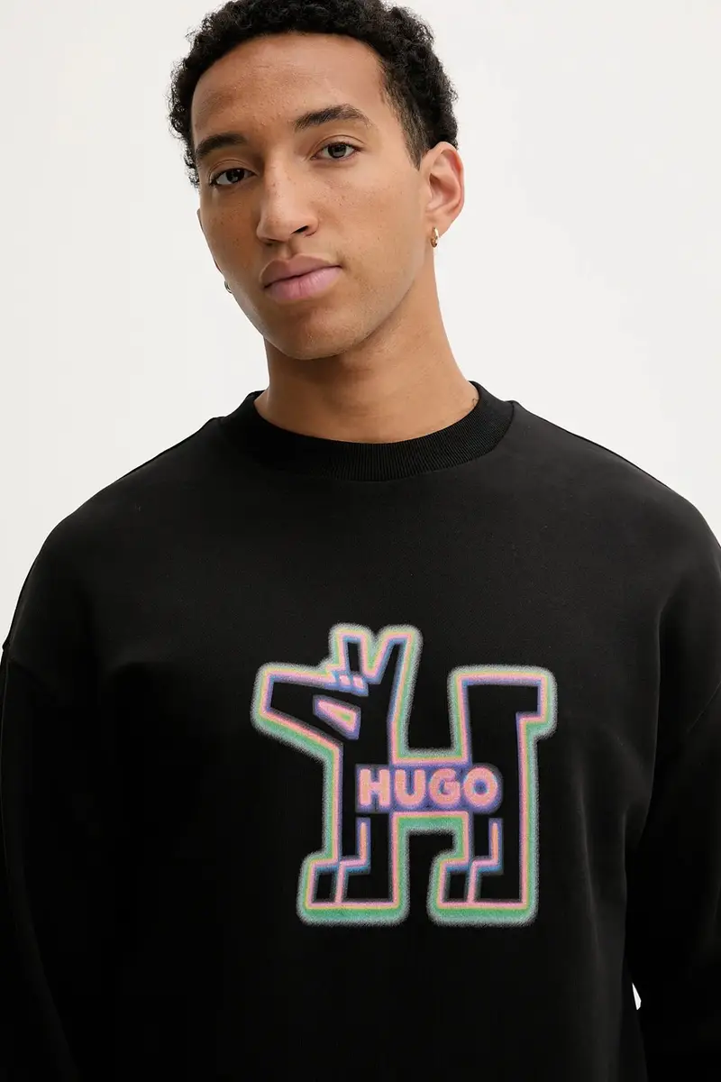 felpa in cotone uomo colore nero 50549213 miniatura 4