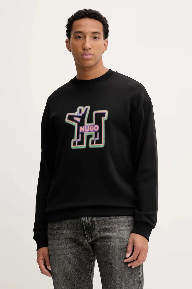 felpa in cotone uomo colore nero 50549213