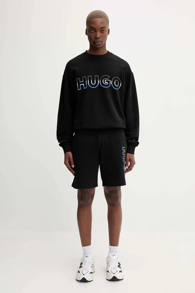 felpa in cotone uomo colore nero con applicazione 50549148 miniatura 2