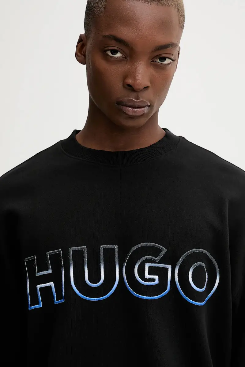 felpa in cotone uomo colore nero con applicazione 50549148 miniatura 4