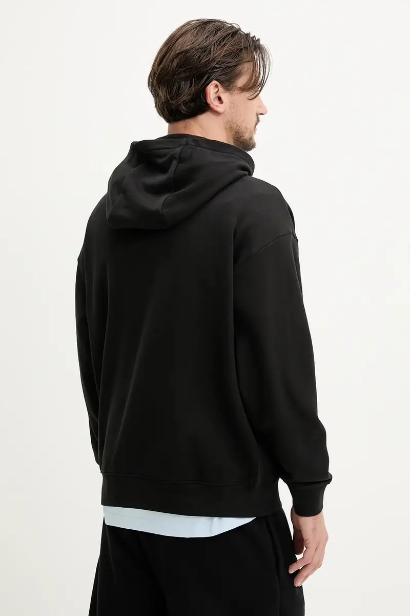 felpa in cotone uomo colore nero con cappuccio 50536113 miniatura 3