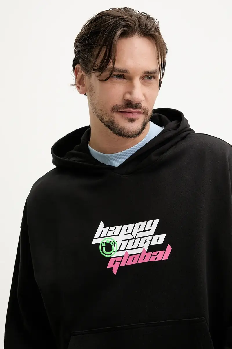 felpa in cotone uomo colore nero con cappuccio 50536113 miniatura 4