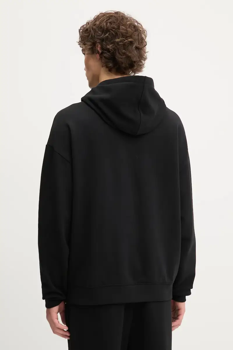 felpa in cotone uomo colore nero con cappuccio 50542796 miniatura 3