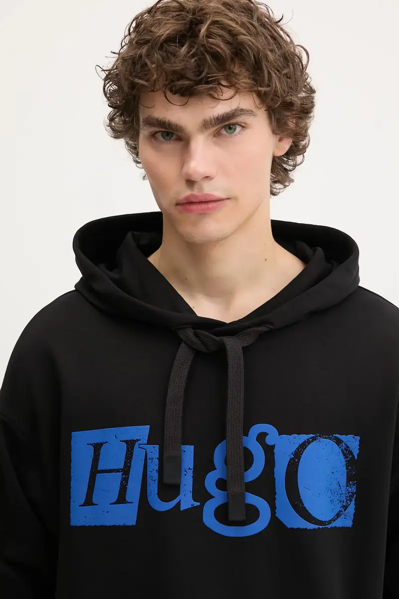 felpa in cotone uomo colore nero con cappuccio 50542796 miniatura 4