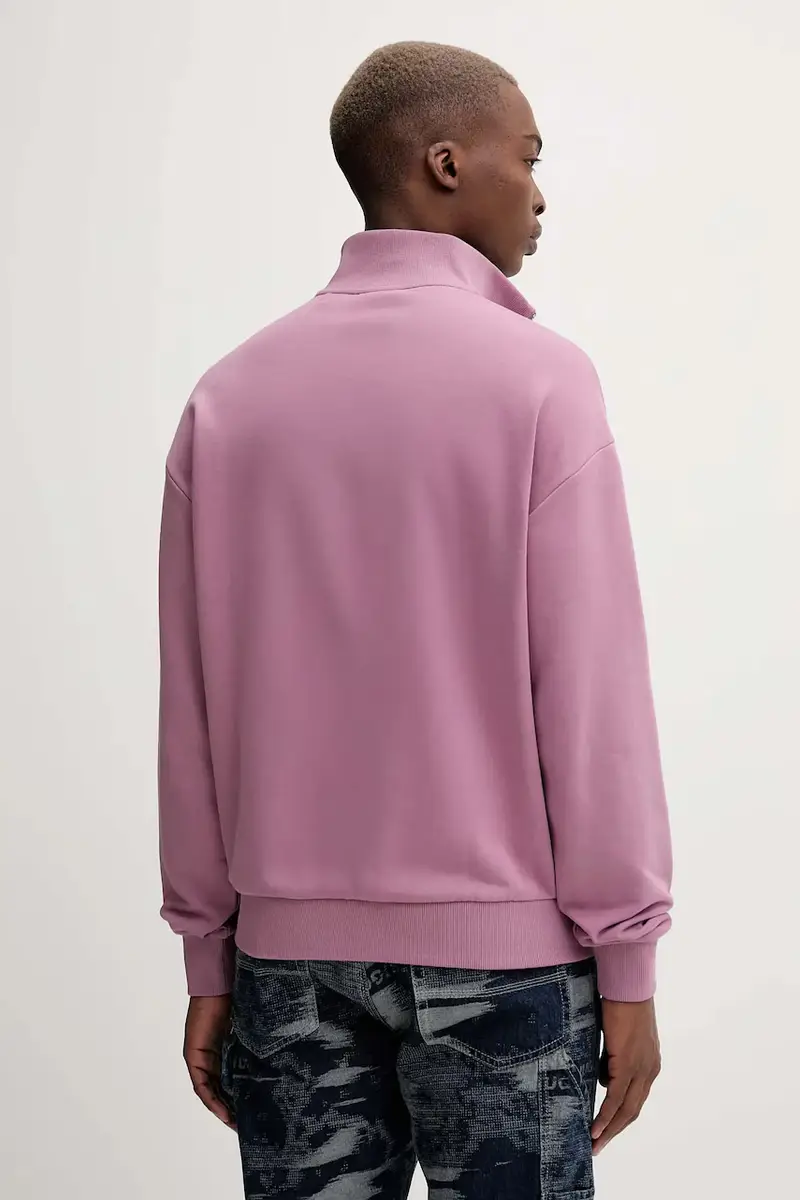 felpa in cotone uomo colore nero Rosa miniatura 3