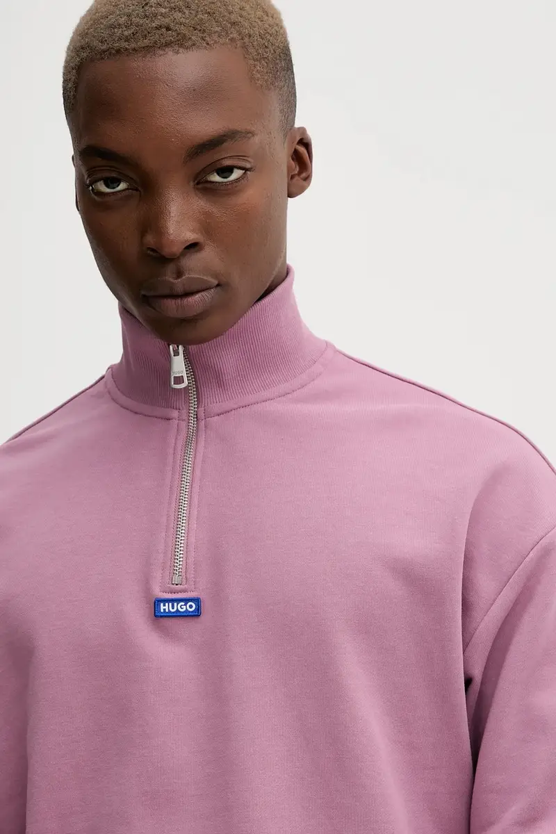 felpa in cotone uomo colore nero Rosa miniatura 4