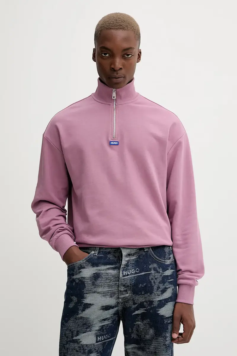 felpa in cotone uomo colore nero Rosa