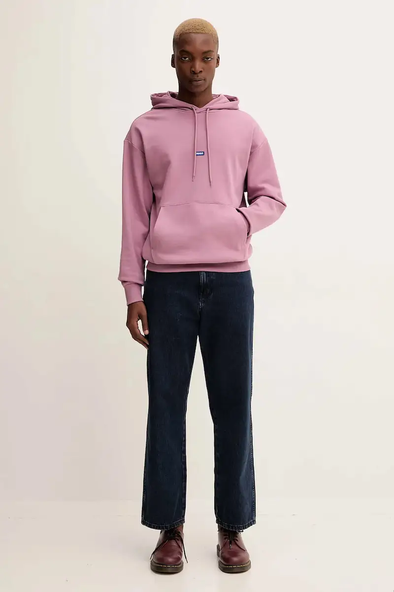 felpa in cotone uomo colore rosa con cappuccio 50522374 miniatura 2