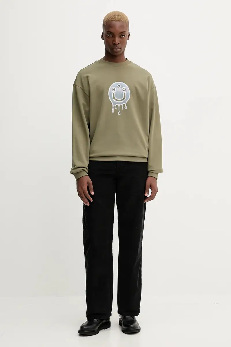 felpa in cotone uomo colore verde 50549213 miniatura 2