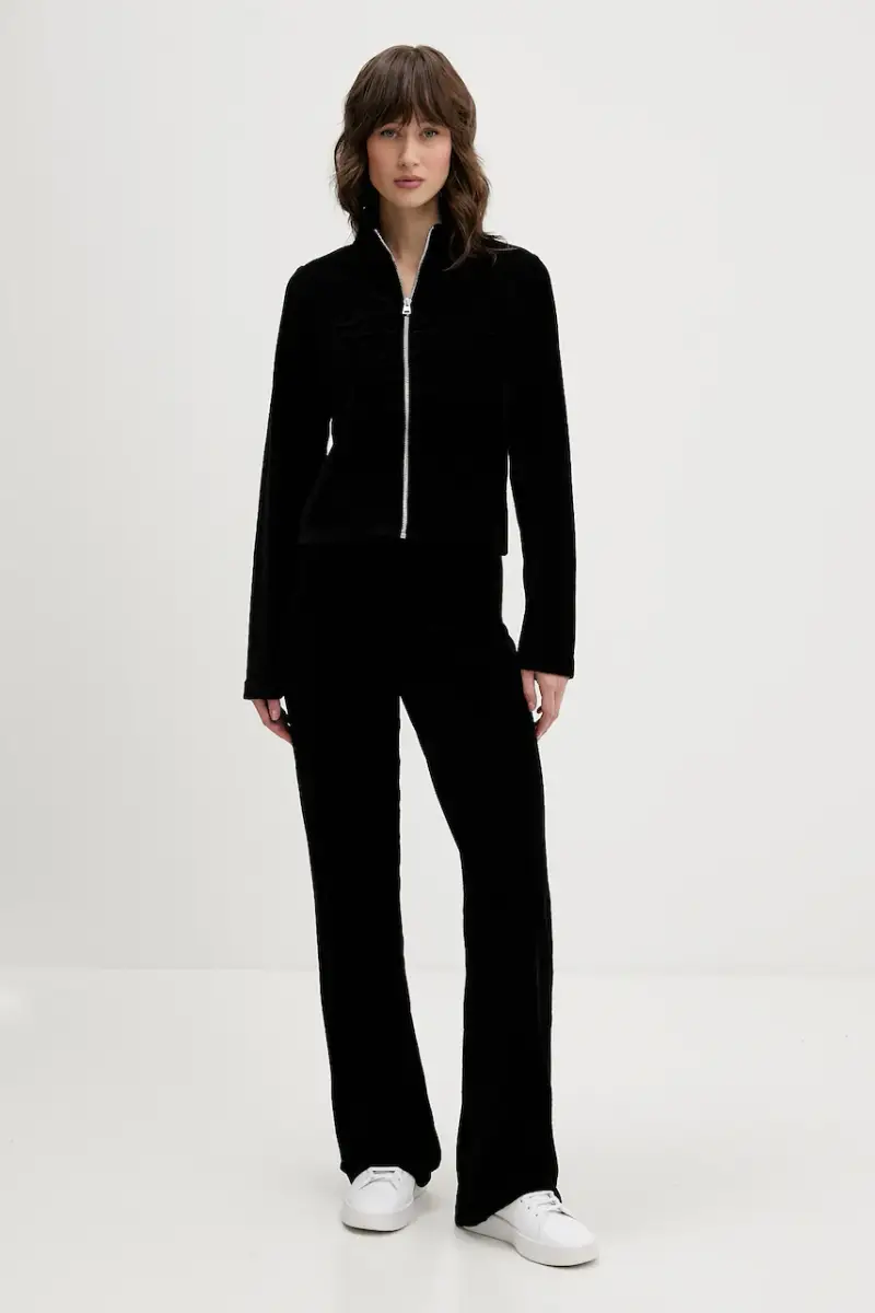 felpa in velluto donna colore nero 50549486 miniatura 2