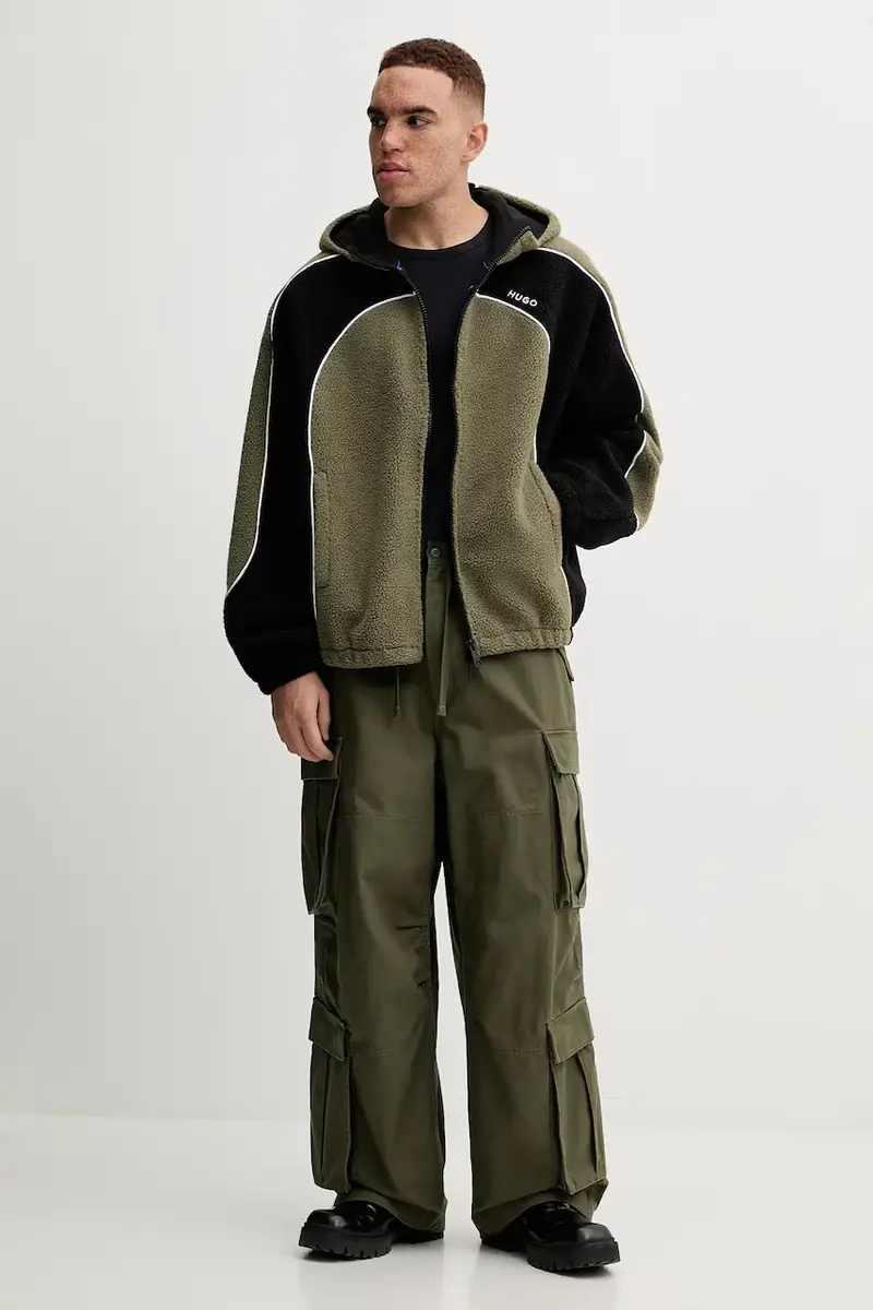 felpa Neddyzo uomo colore verde con cappuccio 50546620 miniatura 2