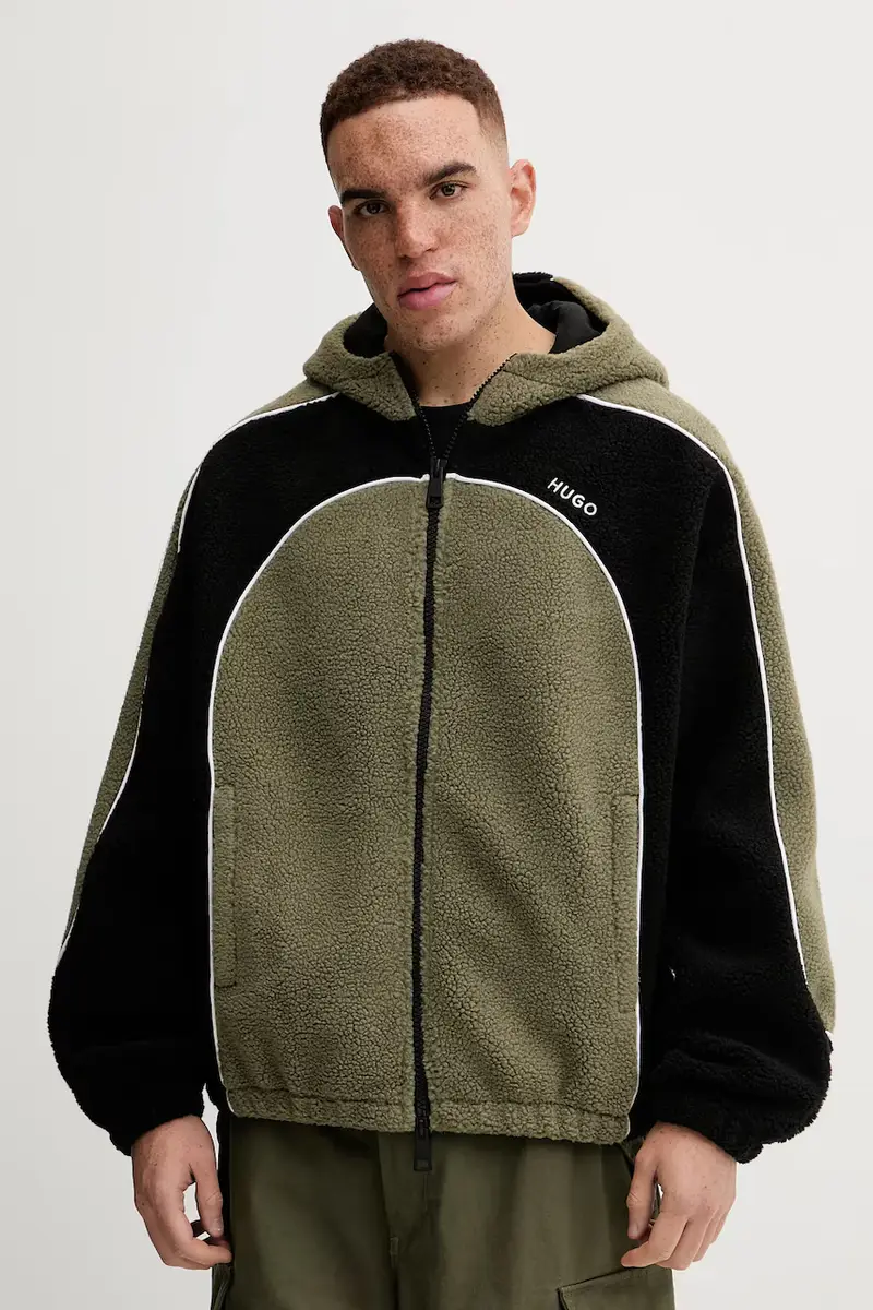 felpa Neddyzo uomo colore verde con cappuccio 50546620