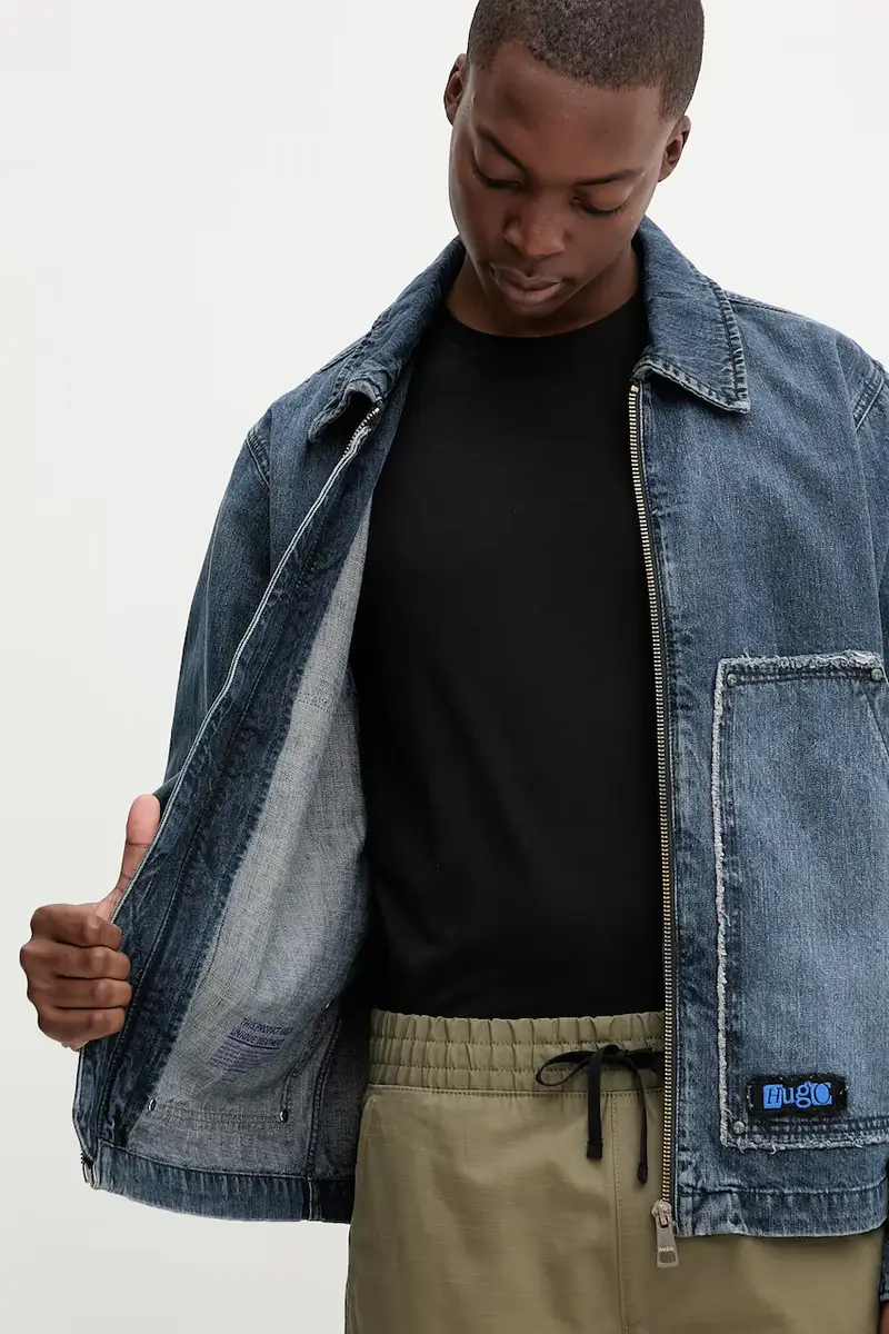 giacca di jeans colore blu navy 50541725 miniatura 5