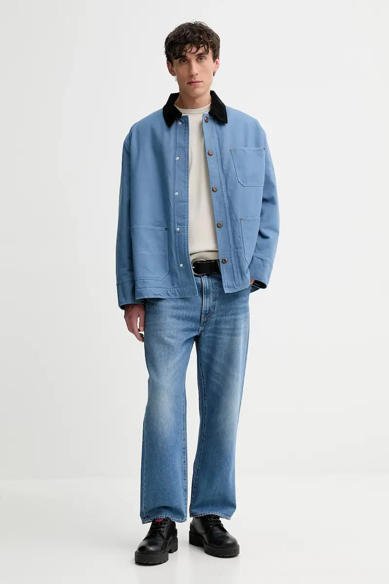 giacca in cotone colore blu 50546738 miniatura 2