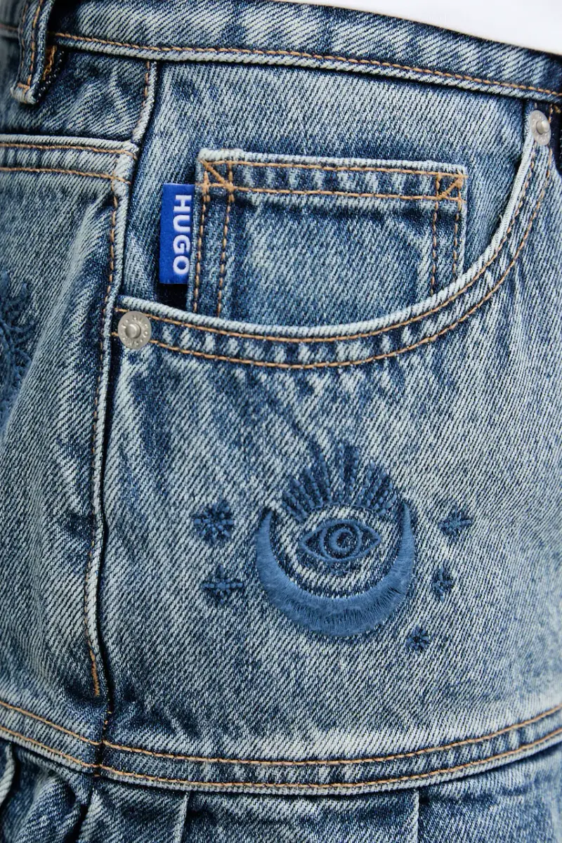 gonna di jeans colore blu 50546318 miniatura 4