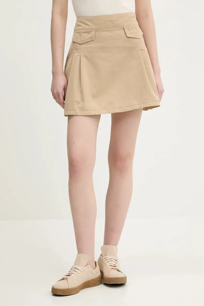 gonna in cotone colore beige 50539851