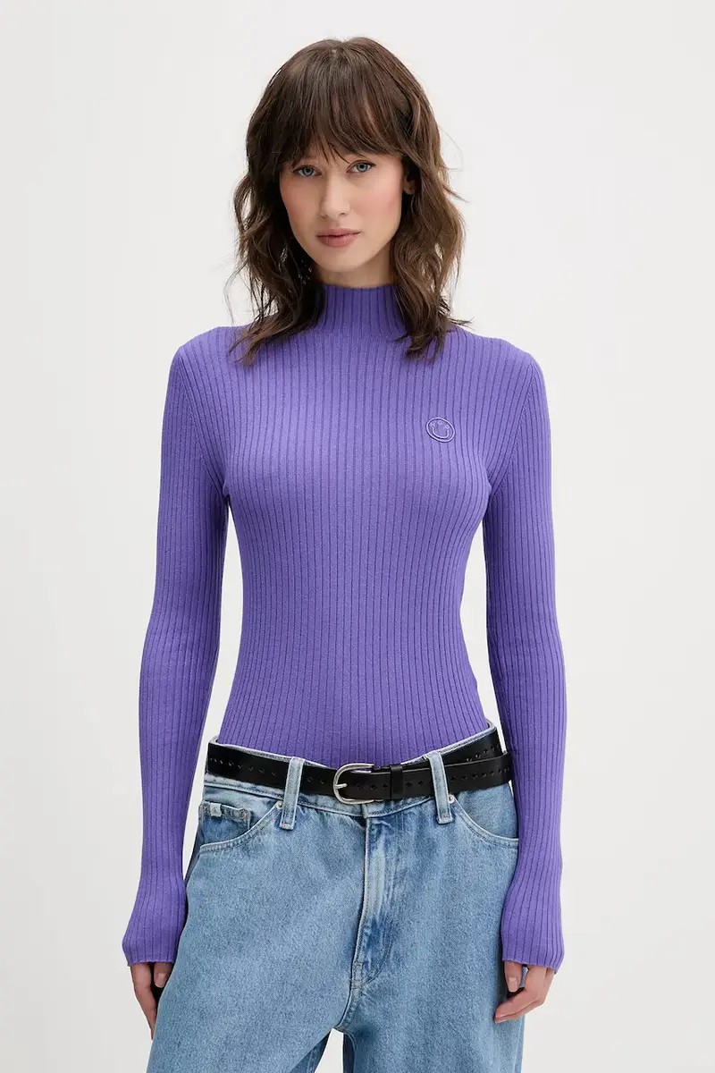 maglione donna colore nero 50522578 Violetto