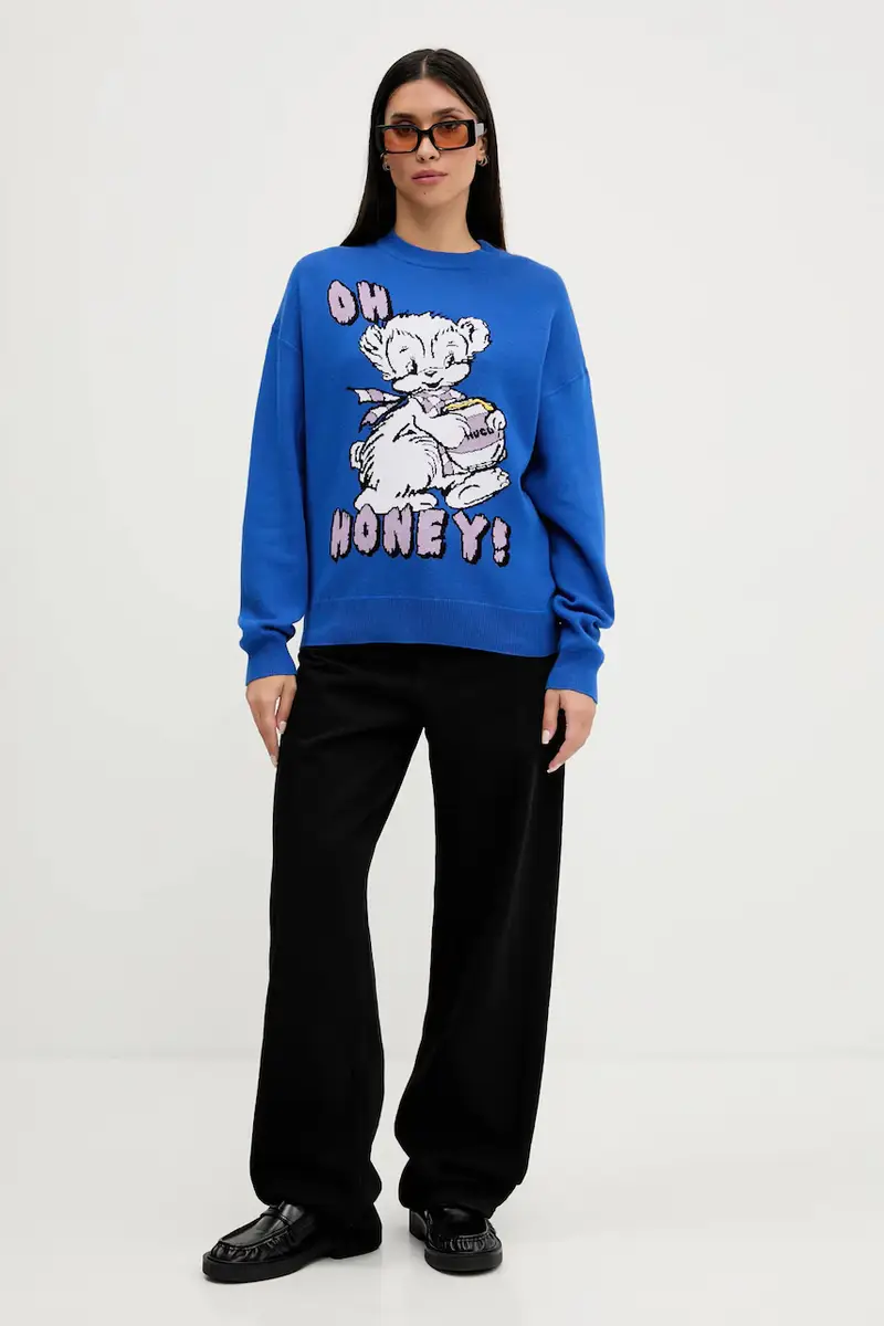 maglione in cotone donna colore blu 50543019 miniatura 2