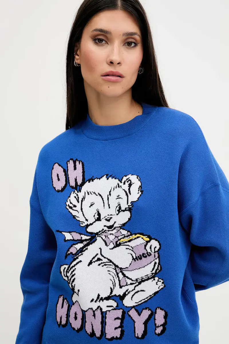 maglione in cotone donna colore blu 50543019 miniatura 4